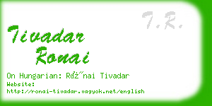 tivadar ronai business card